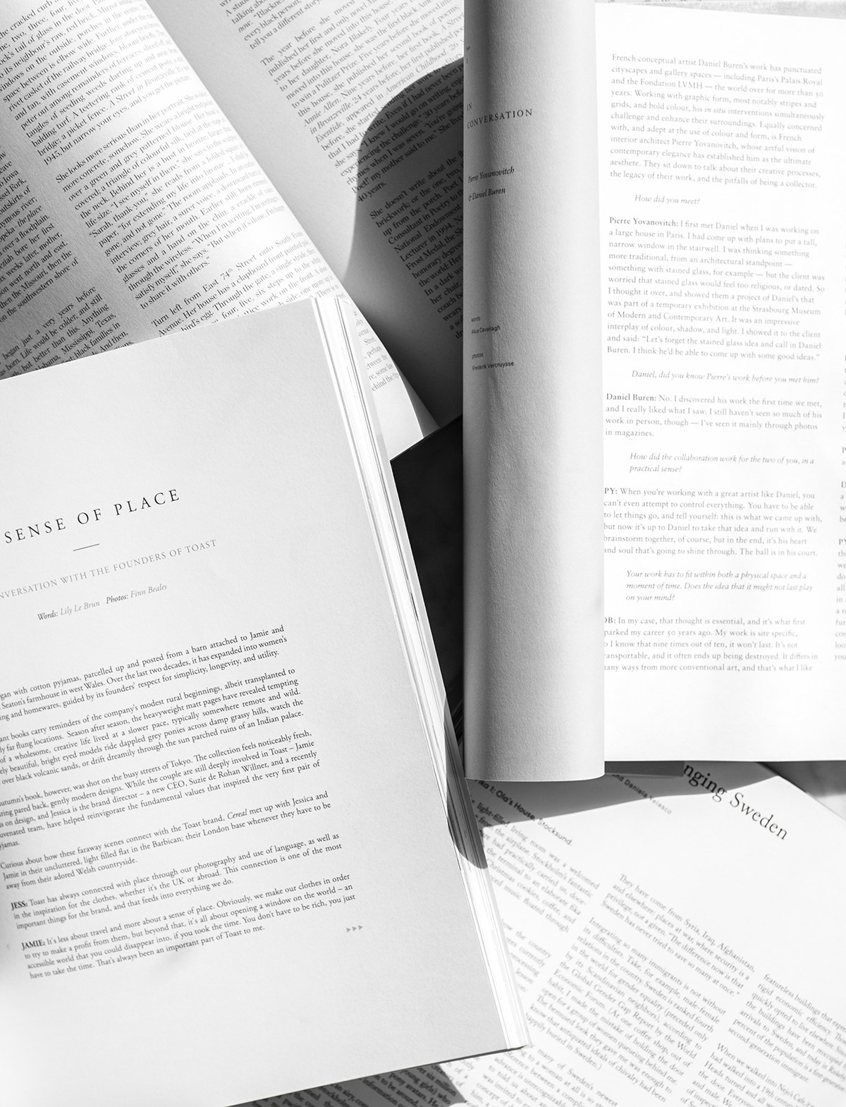 Printed pages laid out in sequence